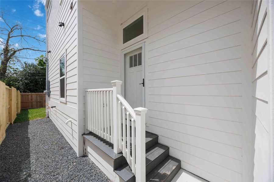 Exterior details and patio area of a home in , Houston (Image 3).