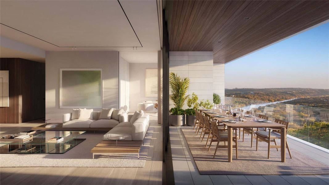 Furnished interior view inside a new home in Four Seasons Private Residences Lake Austin, Austin (Image 6).