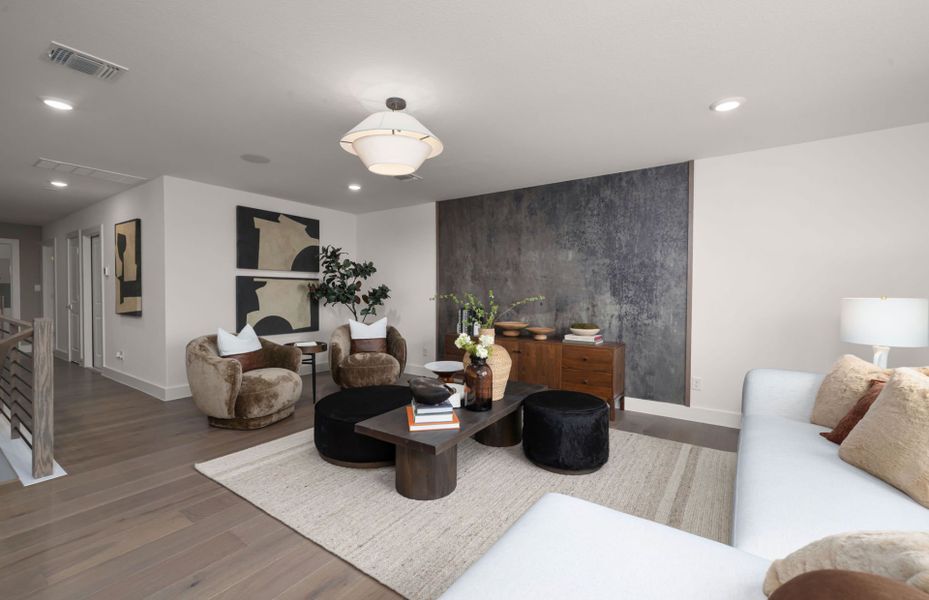 Representative furnished interior of a home built from the Renown by Del Webb in Del Webb Austin at Lost Pines, Bastrop (Image 20). Representative furnished interior of a home built from the Renown by Del Webb in Del Webb Austin at Lost Pines, Bastrop (Image 20).