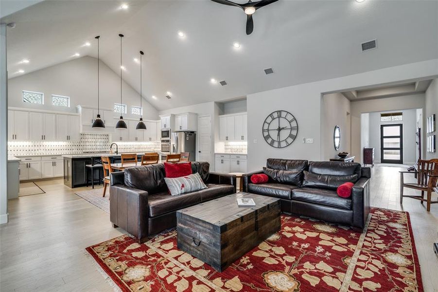 This angle shows the entry, hallway and great room. This angle shows the entry, hallway and great room.