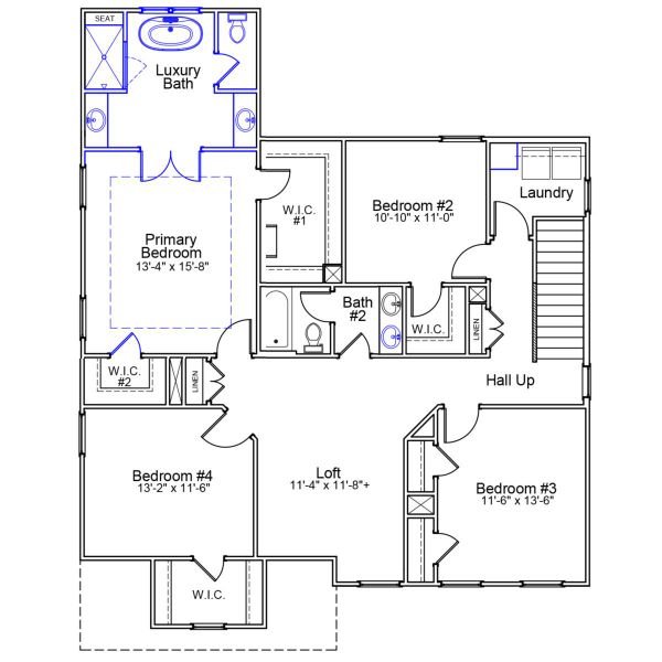 2D floor plan layout of this home in Pebble Branch, Chapin, SC (Image 3).