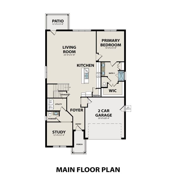 2D floor plan layout for the The Ridgeport M by Davidson Homes LLC in Parks at Foster Crossing, Anna, TX (Image 2).