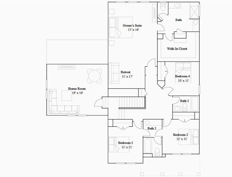 2D floor plan layout of this home in , Summerville, SC (Image 3).