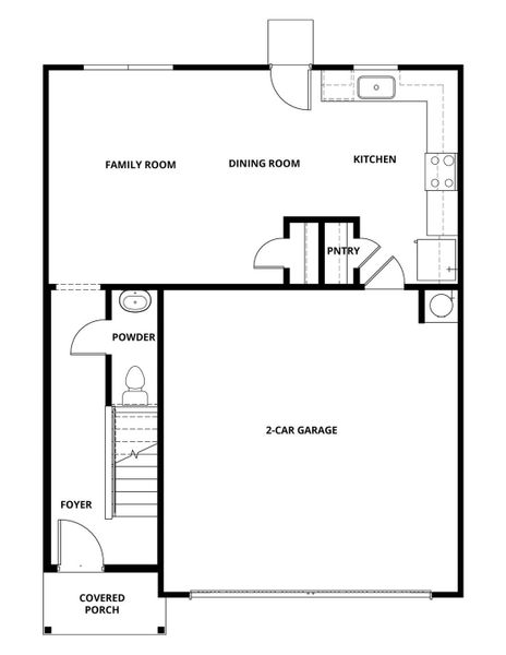 2D floor plan layout of this home in Canyon Ranch, Jarrell, TX (Image 2).