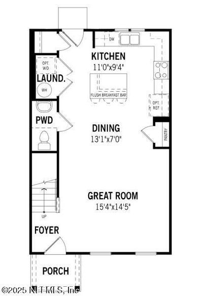 2D floor plan layout of this home in RiverTown - Meadows, St. Johns, FL (Image 4).
