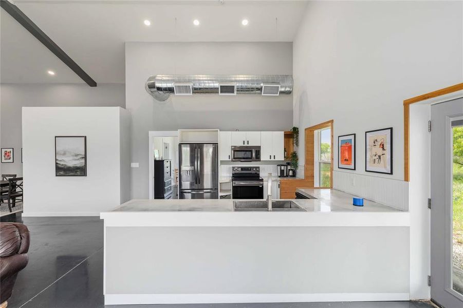 Breakfast bar looking into the kitchen
