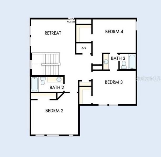 2D floor plan layout of this home in Soleta at Starkey Ranch – Traditional Series, Odessa, FL (Image 4). 2D floor plan layout of this home in Soleta at Starkey Ranch – Traditional Series, Odessa, FL (Image 4).