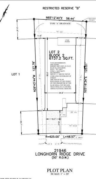 21946 Longhorn Ridge Drive Plot Plan