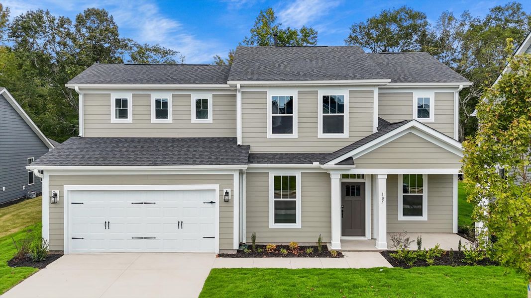 Representative exterior photo of a completed home built from the Kendrick by DRB Homes in Kayfield at Midway, Anderson, SC (Image 23).