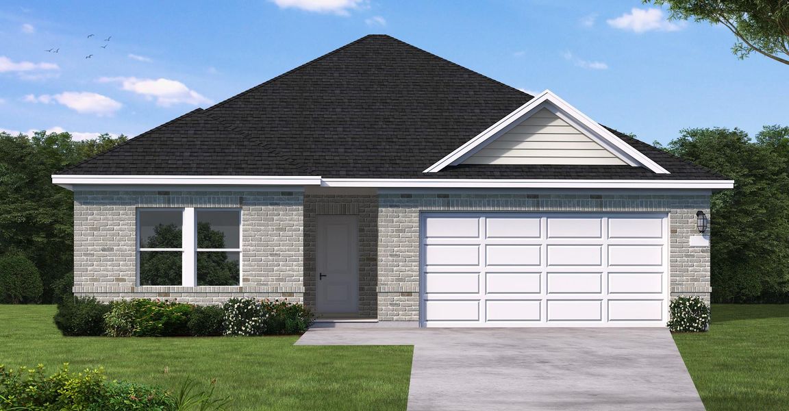 Front exterior of a new home in Windcress, Cove, TX, highlighting curb appeal (Image 1). Front exterior of a new home in Windcress, Cove, TX, highlighting curb appeal (Image 1).
