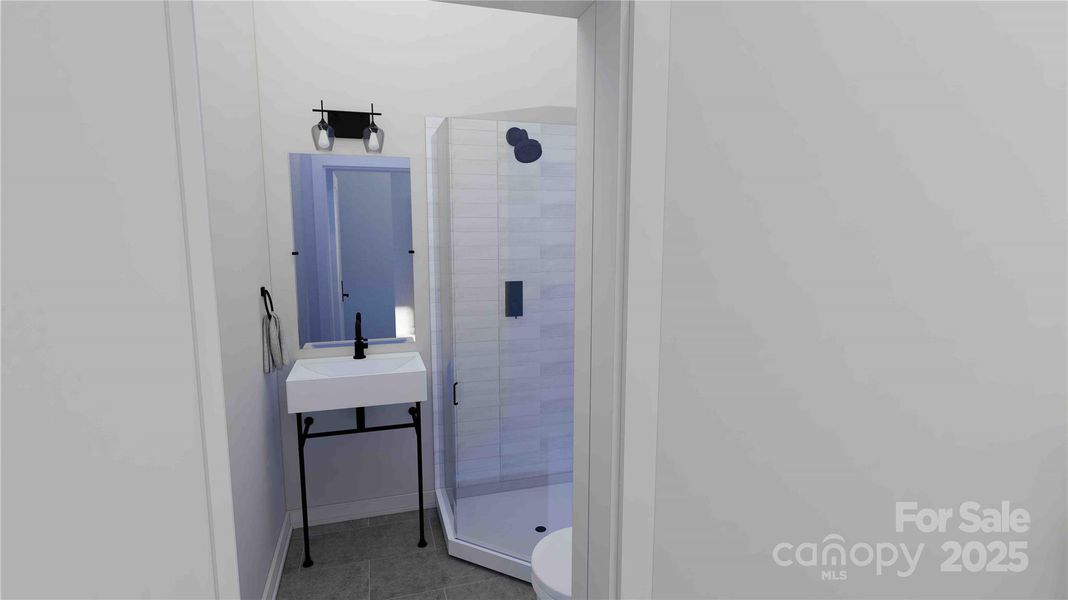 Upper level guest bedroom/office rendering