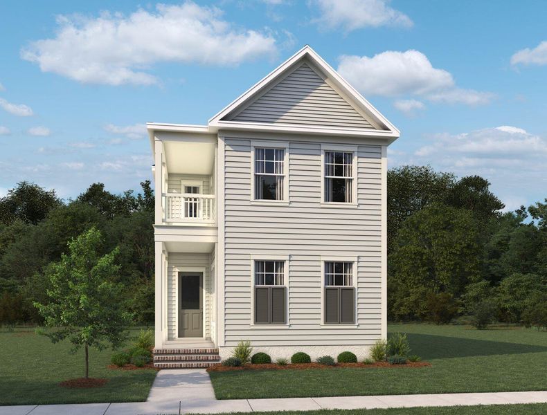 Front exterior of a new home in Midtown at Nexton, Summerville, SC, highlighting curb appeal (Image 1).