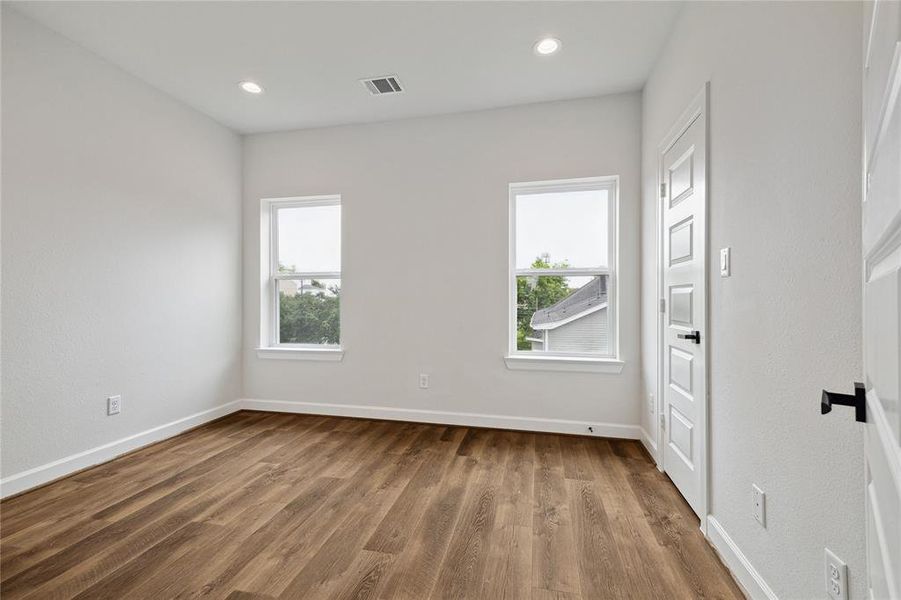 Great natural light and high ceilings with recessed lighting.