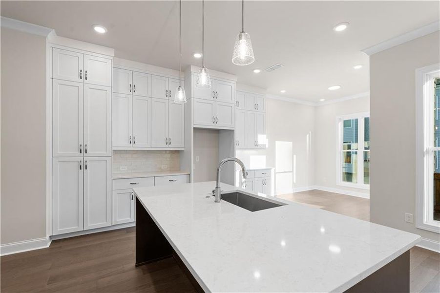 Furnished interior view inside a new home in , Johns Creek (Image 11). Furnished interior view inside a new home in , Johns Creek (Image 11).