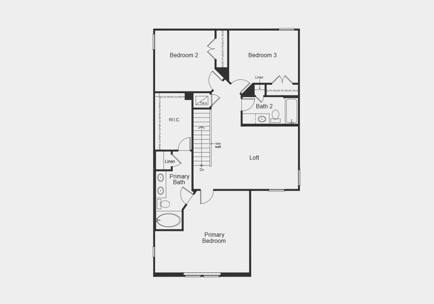 2D floor plan layout for the Plan 1907 by KB Home in Legend Heights, New Braunfels, TX (Image 4).