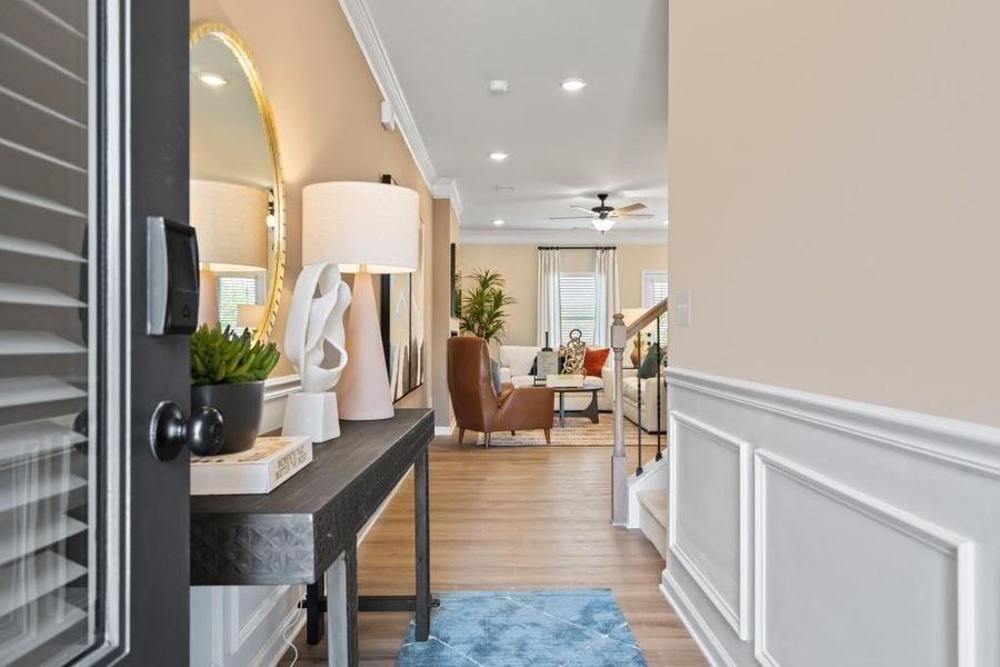 Furnished interior view inside a new home in Franklin Manor, Lawrenceville (Image 4). Furnished interior view inside a new home in Franklin Manor, Lawrenceville (Image 4).