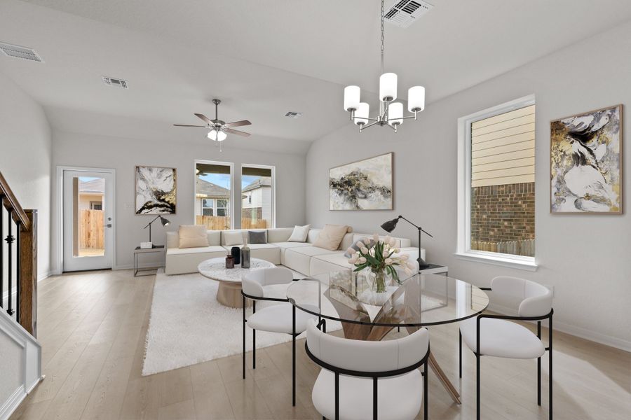 Representative furnished interior of a home built from the Emory by Beazer Homes in Hunter's Ranch, San Antonio (Image 9). Representative furnished interior of a home built from the Emory by Beazer Homes in Hunter's Ranch, San Antonio (Image 9).