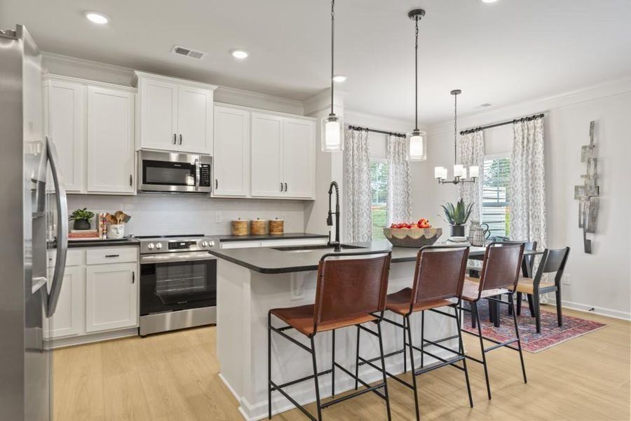 Furnished interior view inside a new home in Summit at Gateway, Jasper (Image 5). Furnished interior view inside a new home in Summit at Gateway, Jasper (Image 5).