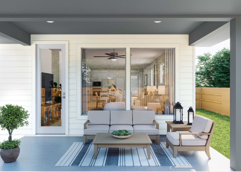 Representative exterior details of a home built from the Arbor by Tri Pointe Homes in Terrace Collection At Turner's Crossing, Buda (Image 3).