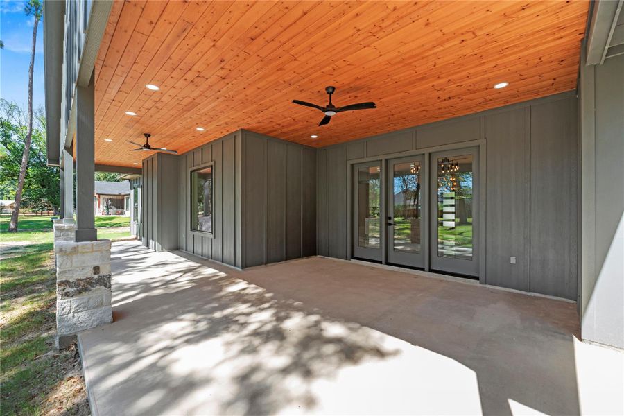 Exterior details and patio area of a home in , Magnolia (Image 3). Exterior details and patio area of a home in , Magnolia (Image 3).