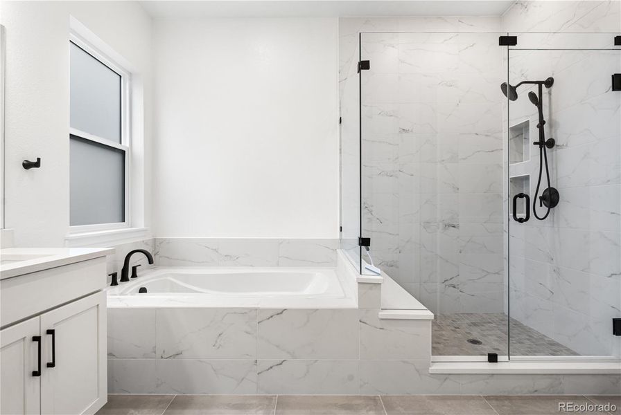 Furnished interior view inside a new home in Reflection at Solstice, Littleton (Image 14).