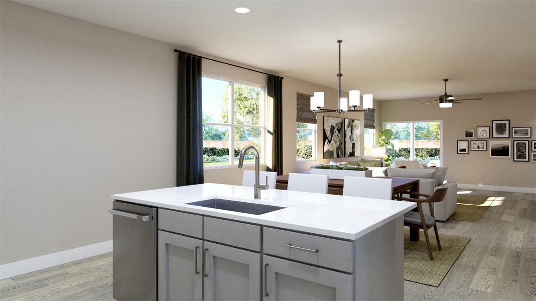 Furnished interior view inside a new home in Lariat, Liberty Hill (Image 9). Furnished interior view inside a new home in Lariat, Liberty Hill (Image 9).