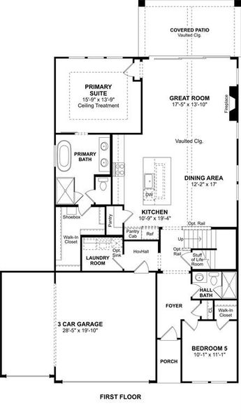 2D floor plan layout of this home in Gateway Parks, Forney, TX (Image 2).