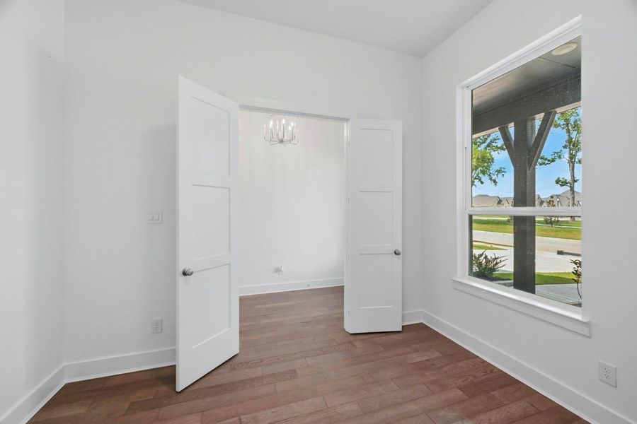 Study with double French doors