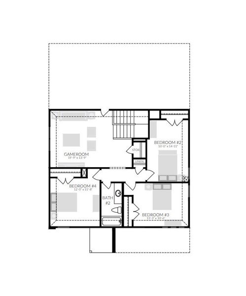 2D floor plan layout for the Pearl | Evelyn by Trophy Signature Homes in Evelyn, Austin, TX (Image 6). 2D floor plan layout for the Pearl | Evelyn by Trophy Signature Homes in Evelyn, Austin, TX (Image 6).