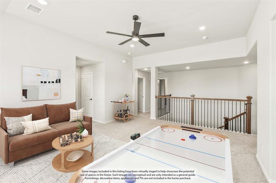 Furnished interior view inside a new home in Sunrise at Garden Valley, Waxahachie (Image 16). Furnished interior view inside a new home in Sunrise at Garden Valley, Waxahachie (Image 16).