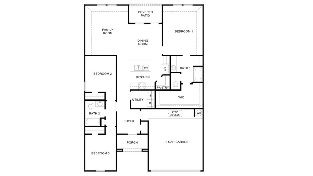 2D floor plan layout for the Denton by D.R. Horton in Sun N Lake, Sebring, FL (Image 3).