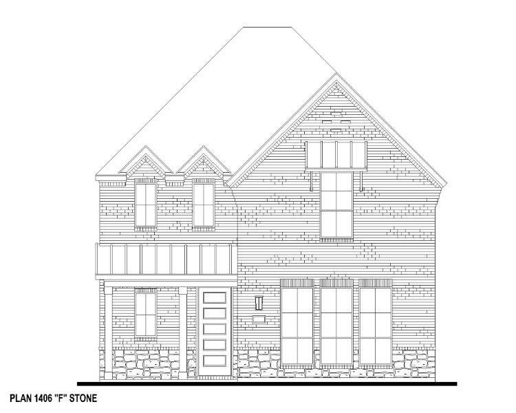 Plan 1406 Elevation F w/ Stone