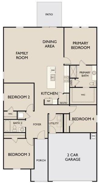 2D floor plan layout of this home in Crescent Pointe, Carrollton, GA (Image 2). 2D floor plan layout of this home in Crescent Pointe, Carrollton, GA (Image 2).