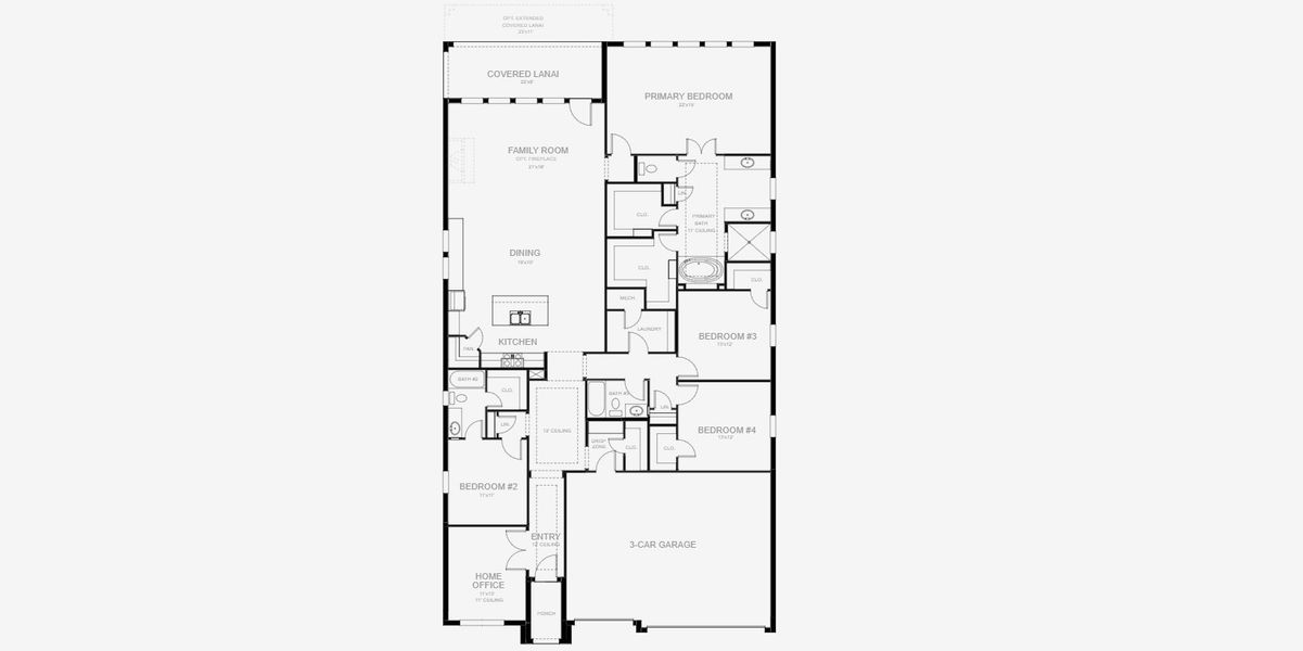 2D floor plan layout for the 2778F by Perry Homes in Star Farms At Lakewood Ranch 60', Lakewood Ranch, FL (Image 3). 2D floor plan layout for the 2778F by Perry Homes in Star Farms At Lakewood Ranch 60', Lakewood Ranch, FL (Image 3).