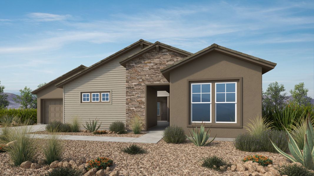 Front exterior of a home in the Verdin Summit Collection community, located in Phoenix, AZ (Image 2).