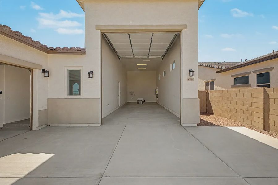 Exterior details and patio area of a home in Valencia at Granite Vista, Waddell (Image 20).