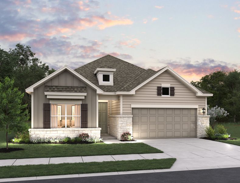 Representative exterior photo of a completed home built from the Alyssa by Ashton Woods in Hennersby Hollow, San Antonio, TX (Image 17).