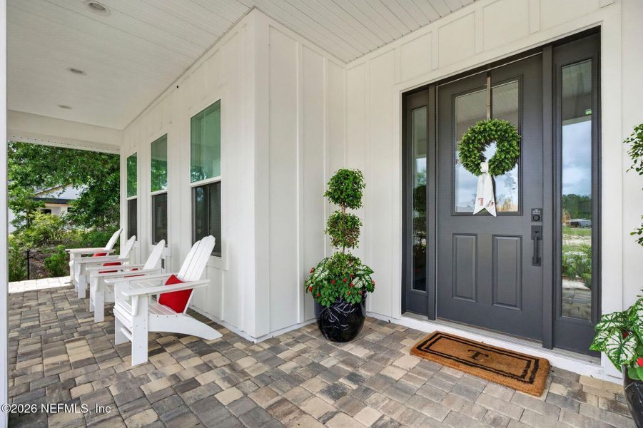 Exterior details and patio area of a home in SilverLeaf, St. Augustine (Image 24).