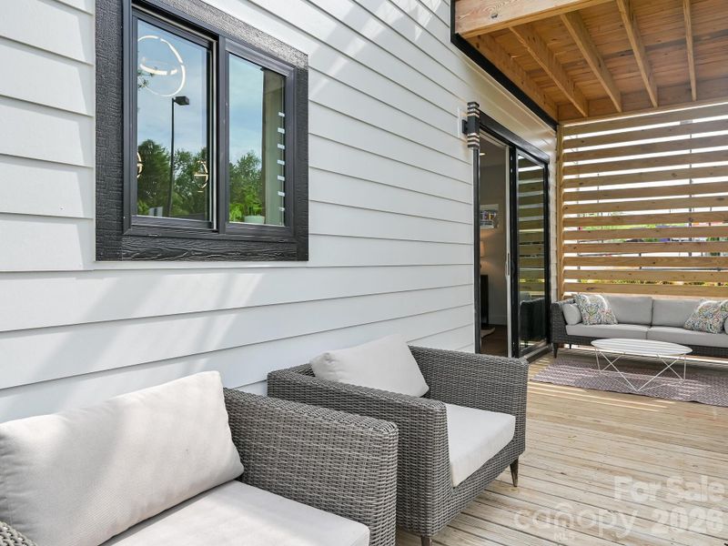 Exterior details and patio area of a home in , Asheville (Image 25).