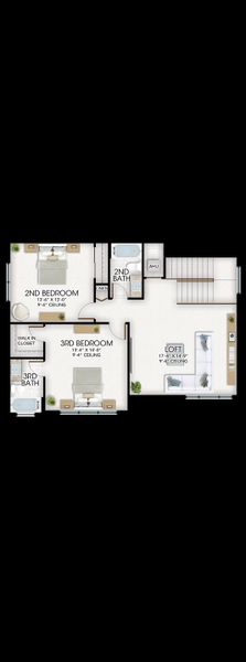 2D floor plan layout for the Solstice by GL Homes in Valencia Sky (55+), Naples, FL (Image 6).