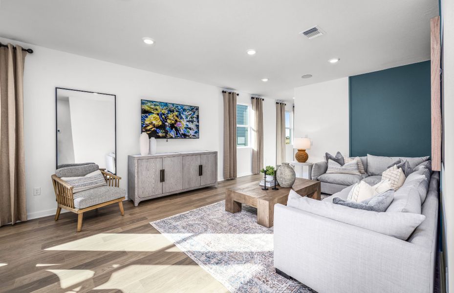 Representative furnished interior of a home built from the Afton by Pulte Homes in Saddleback at Santa Rita Ranch, Liberty Hill (Image 11).