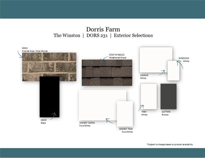 Sample of building materials used in homes in Dorris Farm at Willow Springs, White House (Image 39).