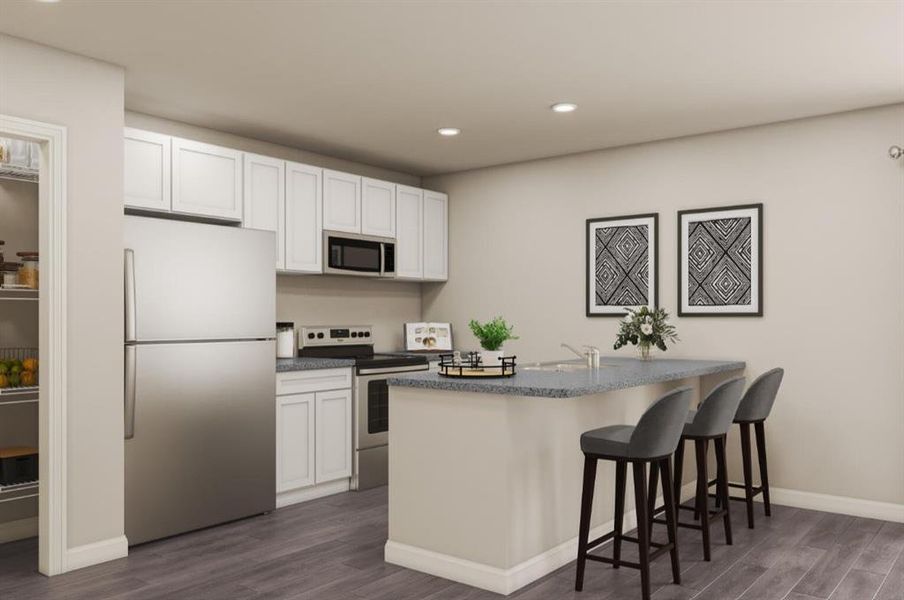 Furnished interior view inside a new home in Waterside at Cedar Creek, Abilene (Image 7). Furnished interior view inside a new home in Waterside at Cedar Creek, Abilene (Image 7).