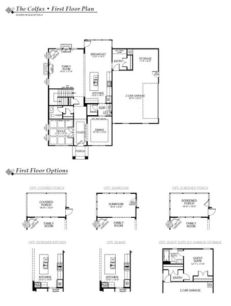 2D floor plan layout of this home in Berea Farms, Four Oaks, NC (Image 2).