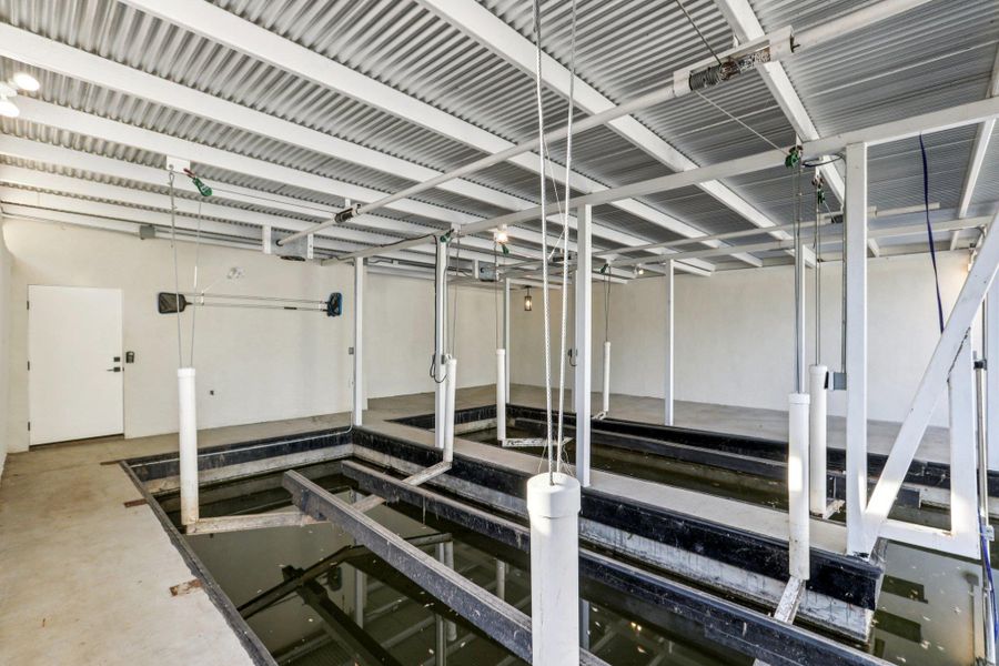 Boating is a breeze with the boathouse's dual electric lifts.