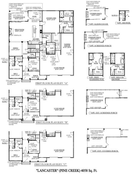 2D floor plan layout for the Lancaster - Single Family Homes by Dream Finders Homes in Fairhaven, Thompson's Station, TN (Image 24).