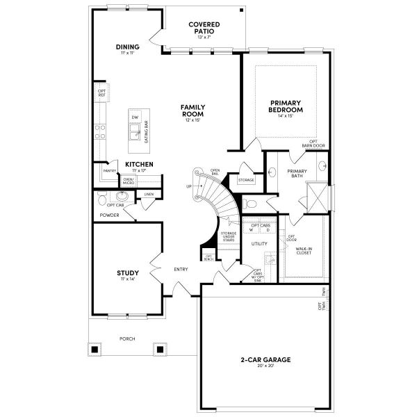 2D floor plan layout of this home in Midline, Webster, TX (Image 3).