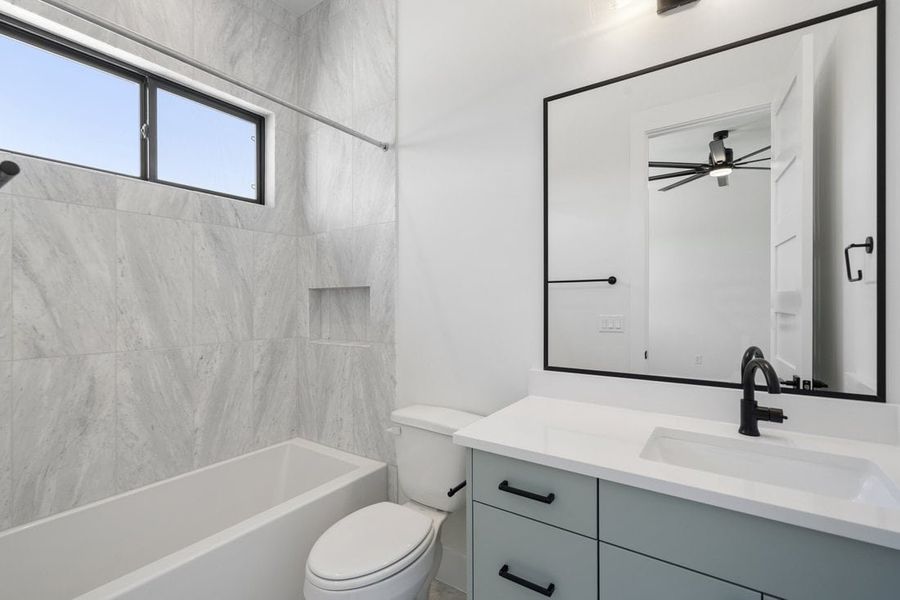 Furnished interior view inside a new home in Milky Way at River Place, Austin (Image 46). Furnished interior view inside a new home in Milky Way at River Place, Austin (Image 46).