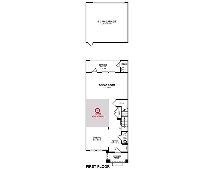 2D floor plan layout of this home in Aulin Square, Oviedo, FL (Image 3).