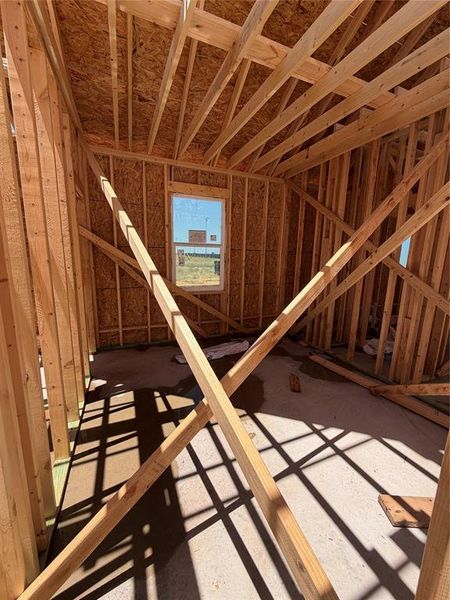 Unfinished Secondary Bedroom Located in the middle of the home